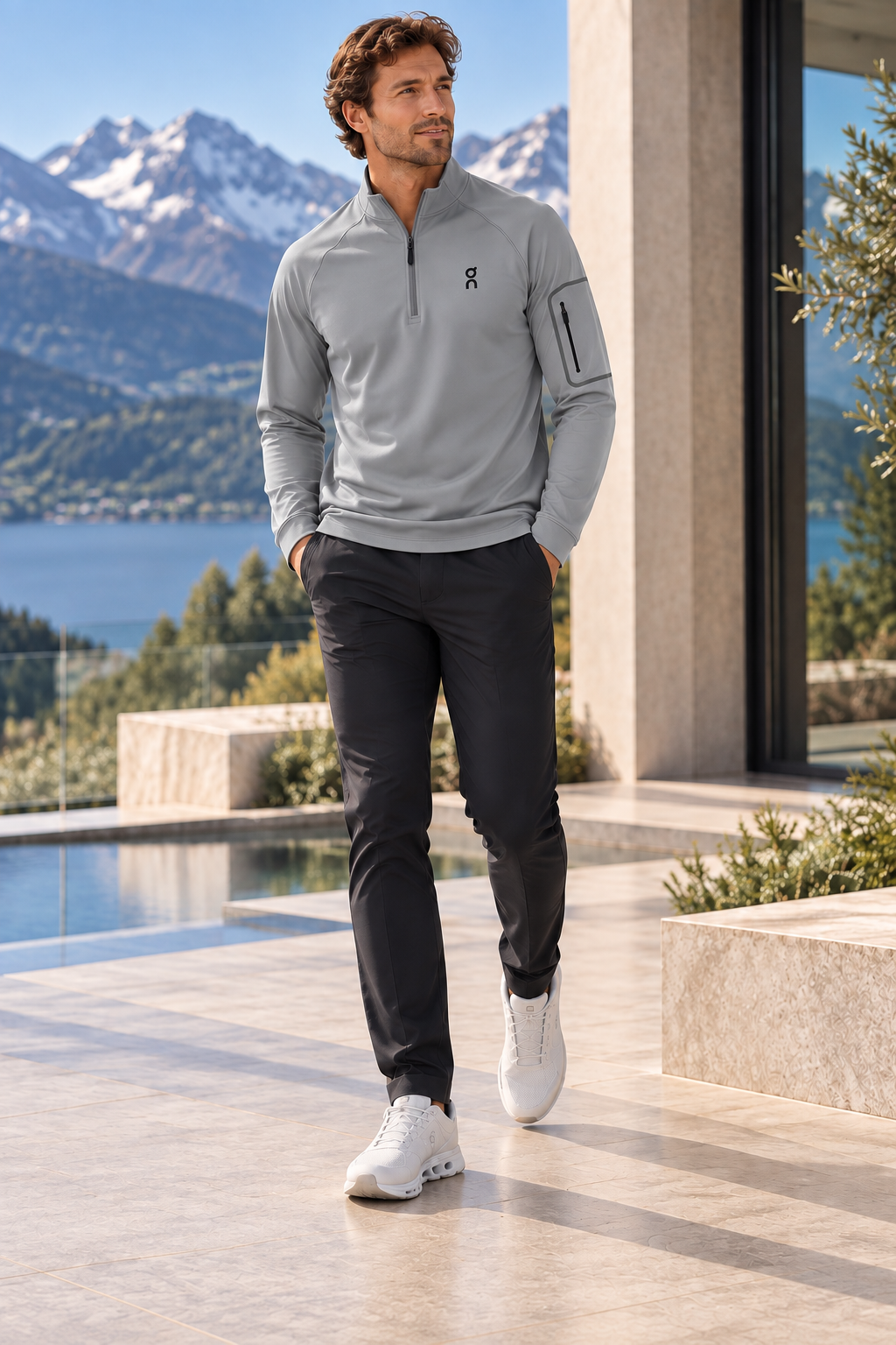 On Cloud Reflective Quarter-Zip Performance Top