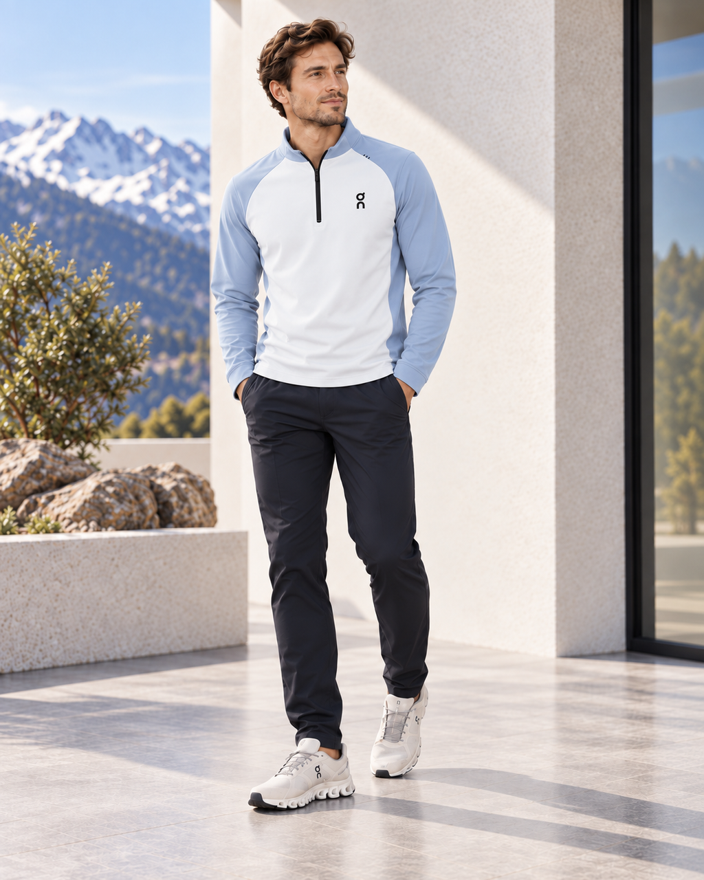 On Running ColourBlock Performance Quarter-Zip Fleece
