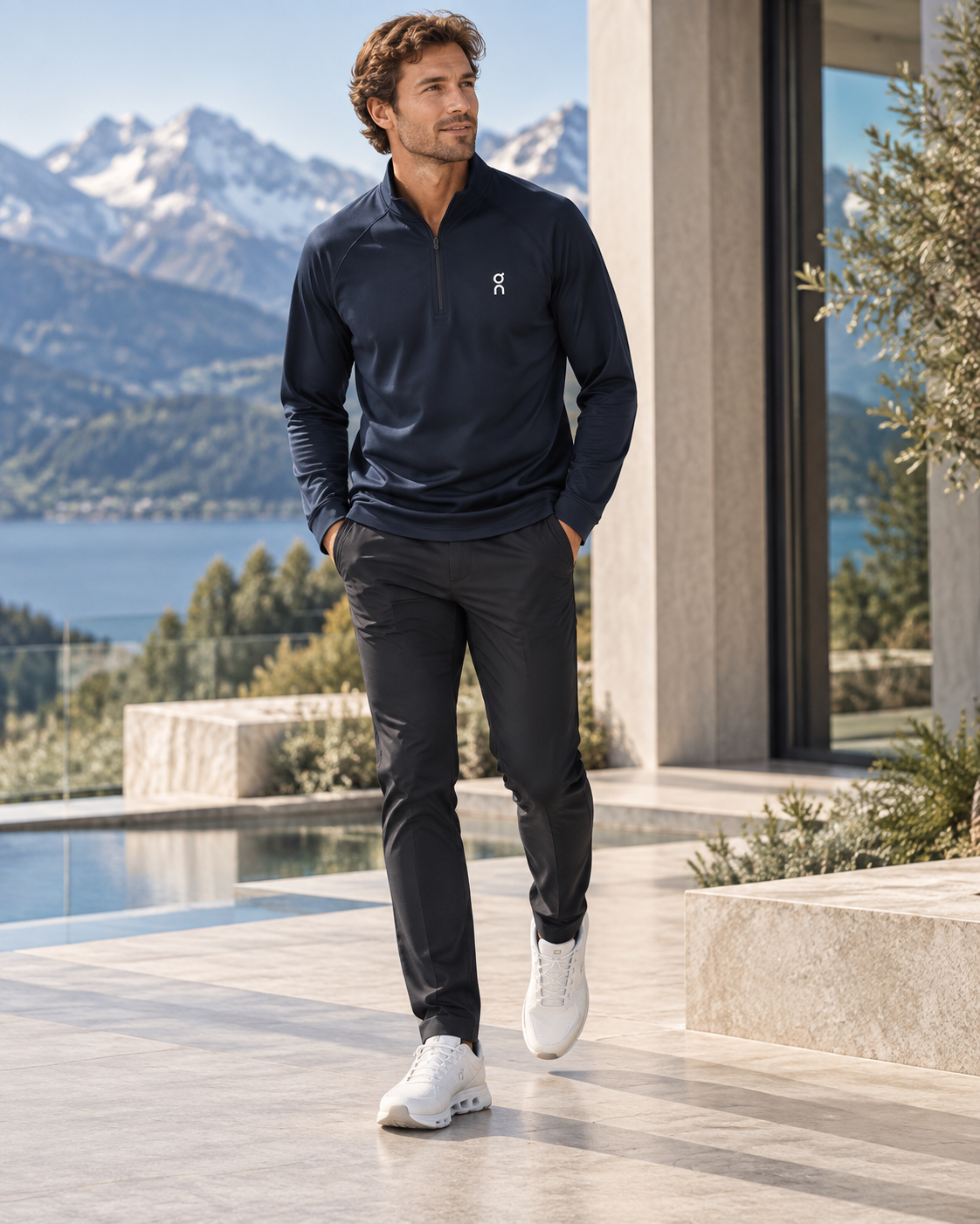 On Cloud Essential Quarter-Zip Performance Top