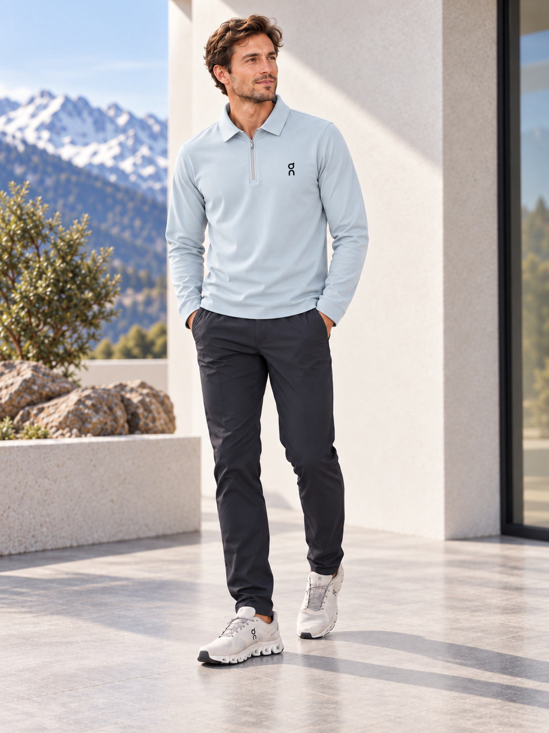 On Running Long Sleeve Quarter-Zip Polo Shirt