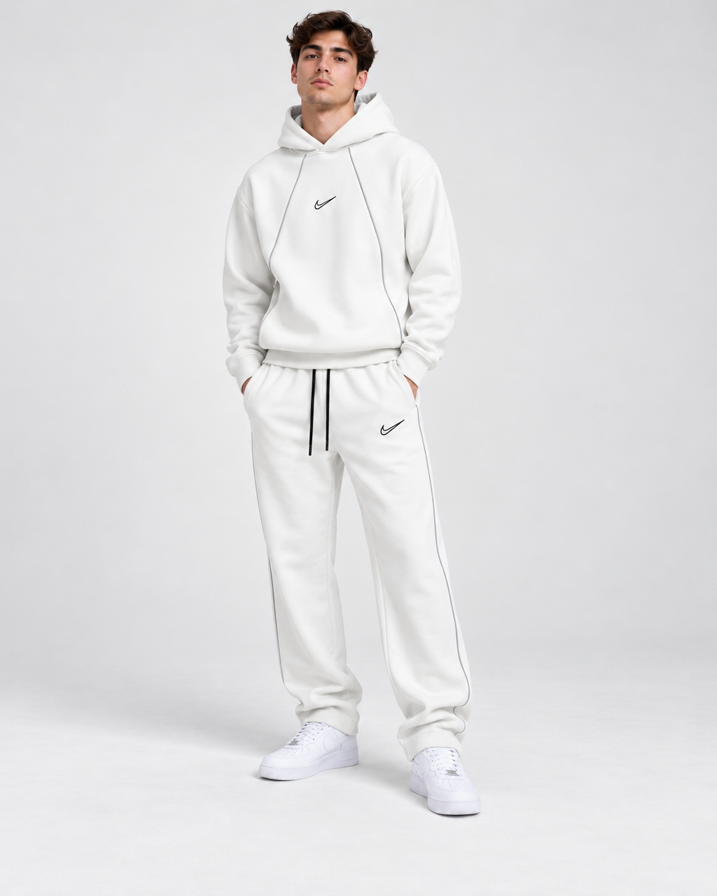 Nike NOCTA Piped Hoodie & Straight Leg Tracksuit Set