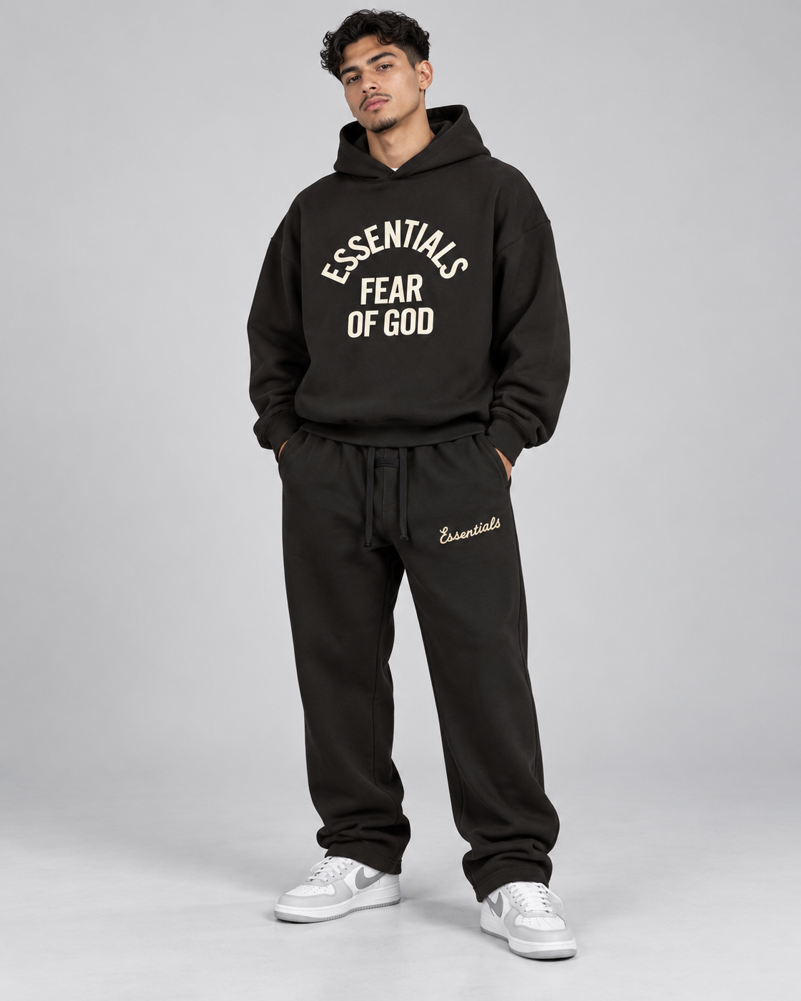 Essentials Arch Logo Hoodie & Jogger Set
