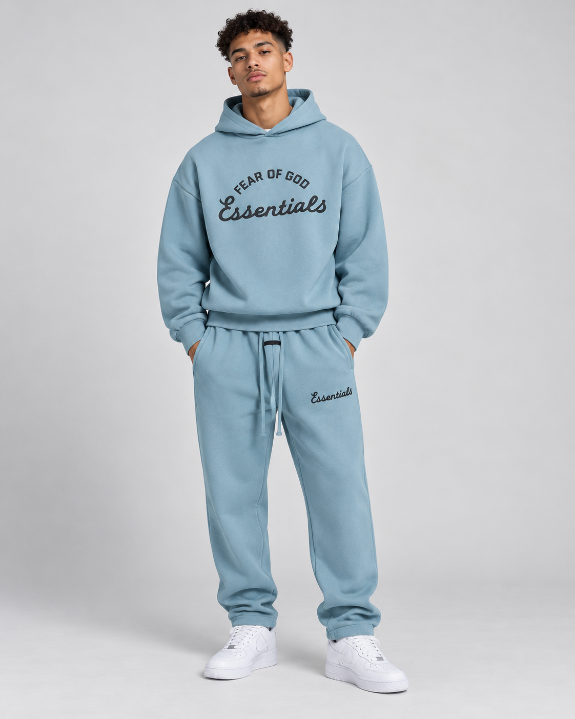 Essentials Vintage Script Logo Hoodie & Jogger Set