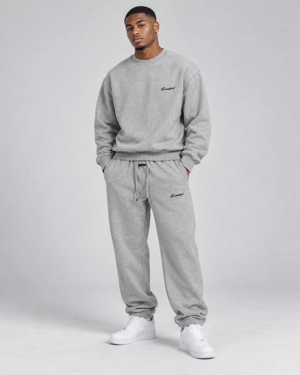 Essentials Script Logo Sweatshirt & Jogger Set