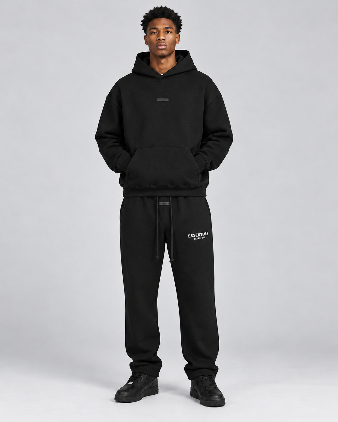 Essentials Minimal Badge Hoodie & Jogger Set