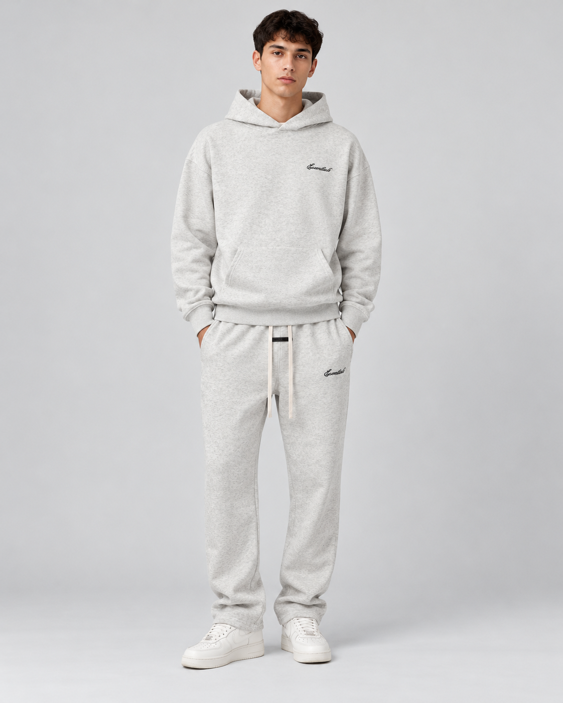 Essentials Script Logo Hoodie & Jogger Set 2