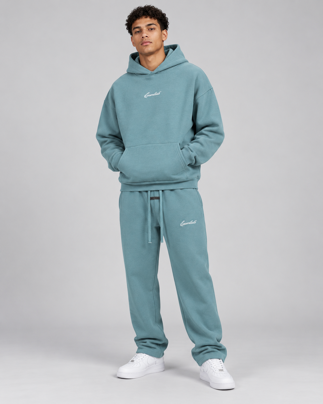Essentials Script Logo Hoodie & Jogger Set