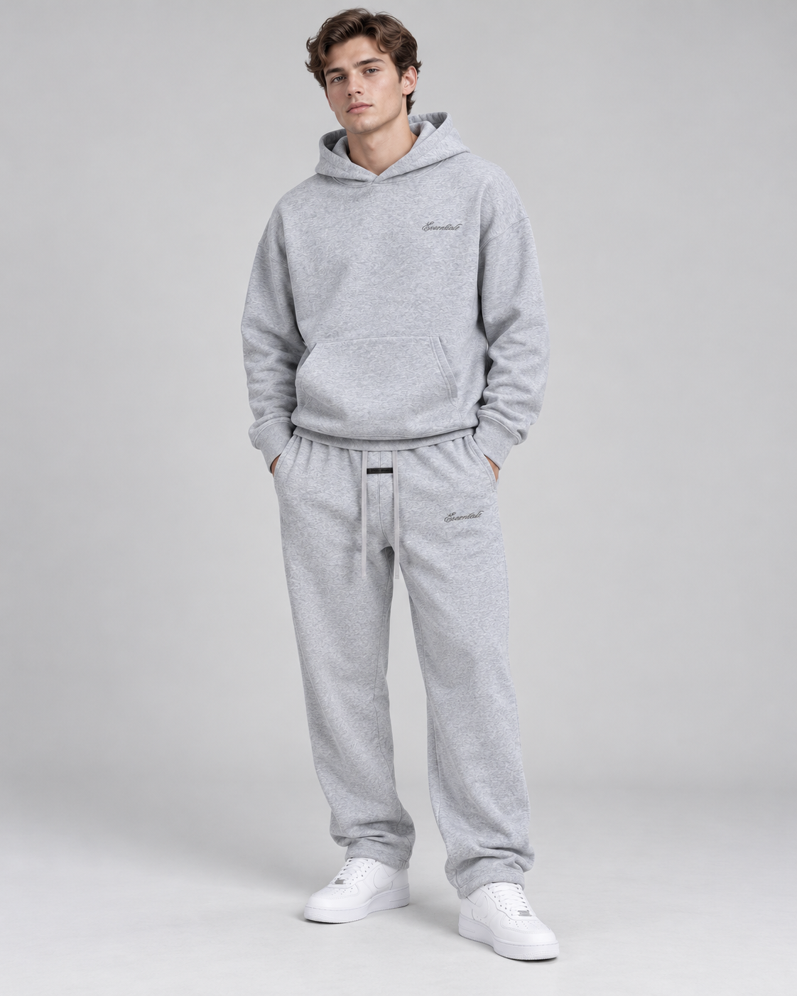 Essentials Script Logo Hoodie & Jogger Set 2