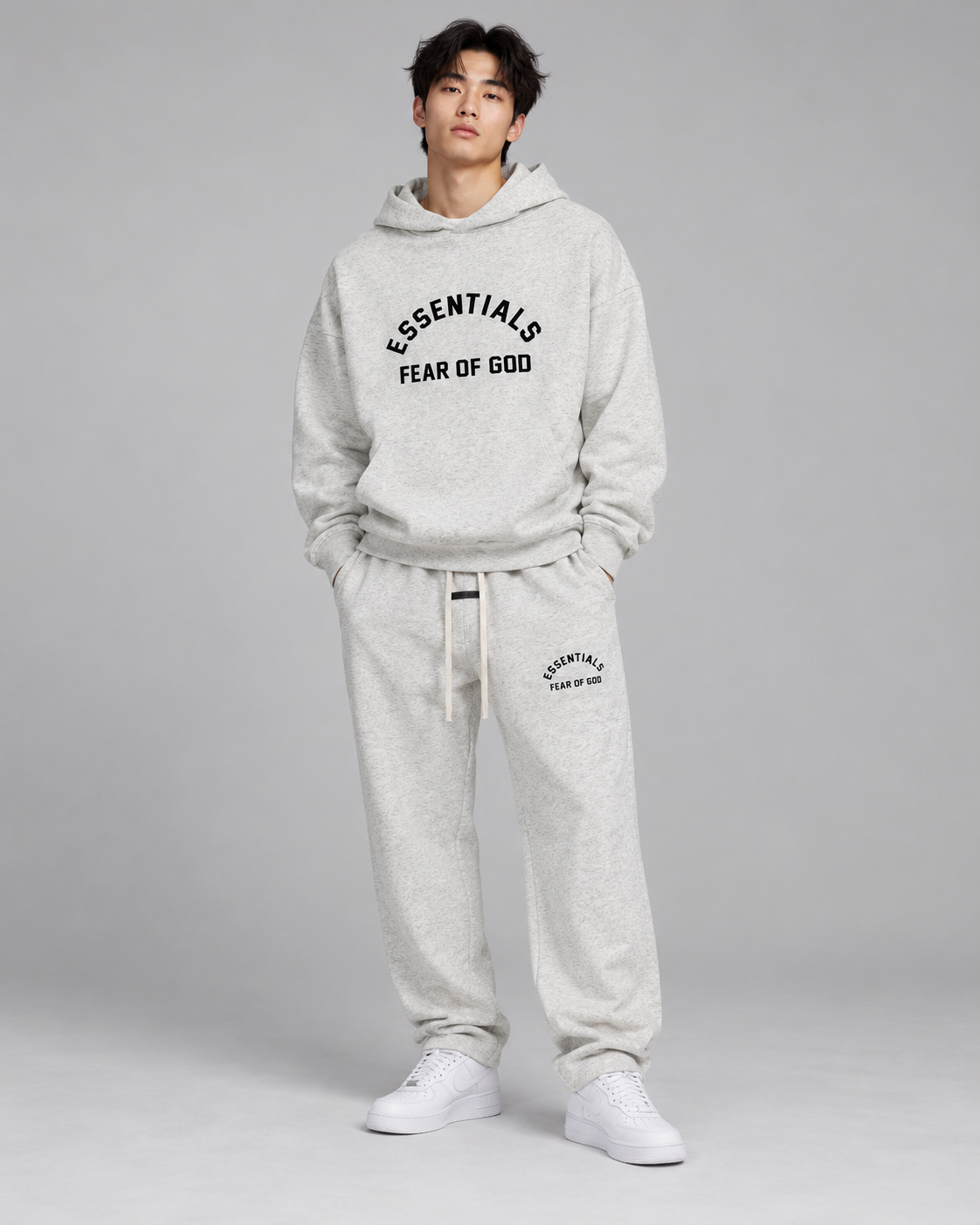 Essentials Arched Logo Hoodie & Jogger Set