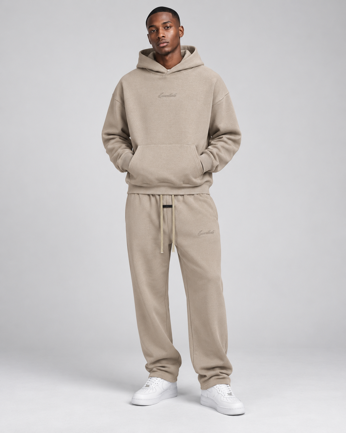 Essentials Script Logo Hoodie & Jogger Set