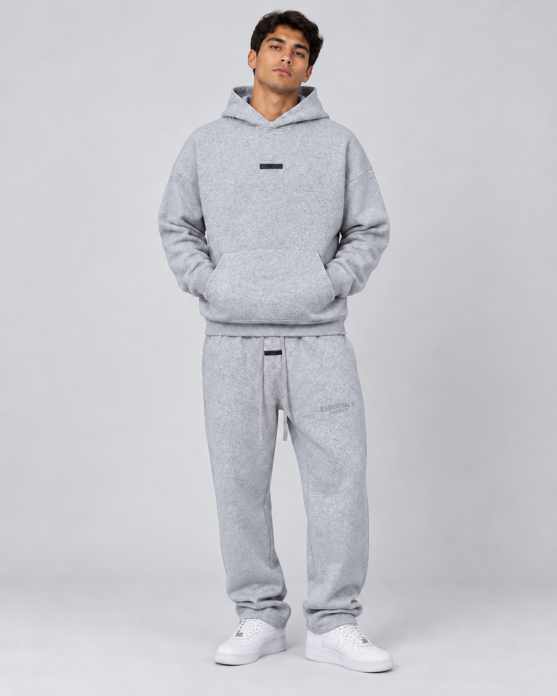 Essentials Minimal Badge Hoodie & Jogger Set