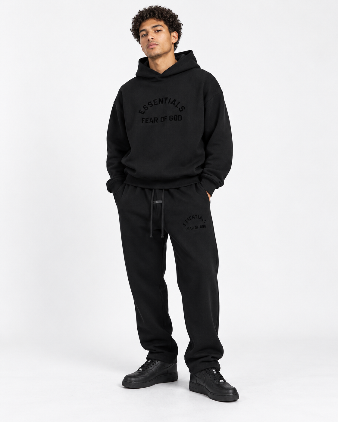 Essentials Arched Logo Hoodie & Jogger Set
