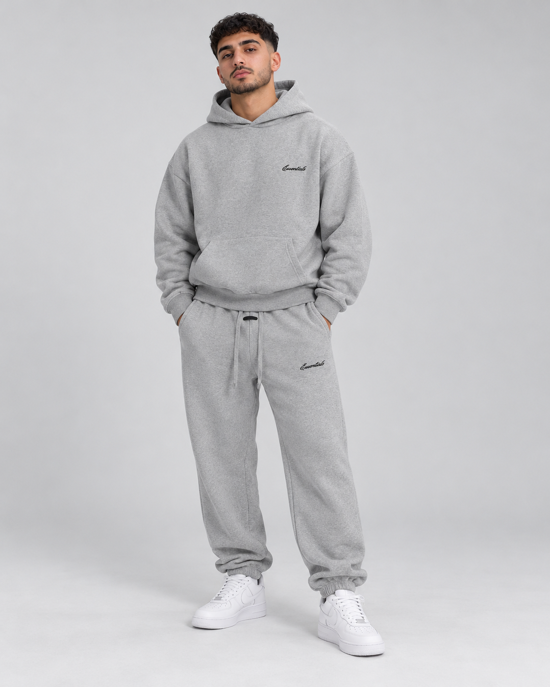 Essentials Script Logo Hoodie & Jogger Set 2