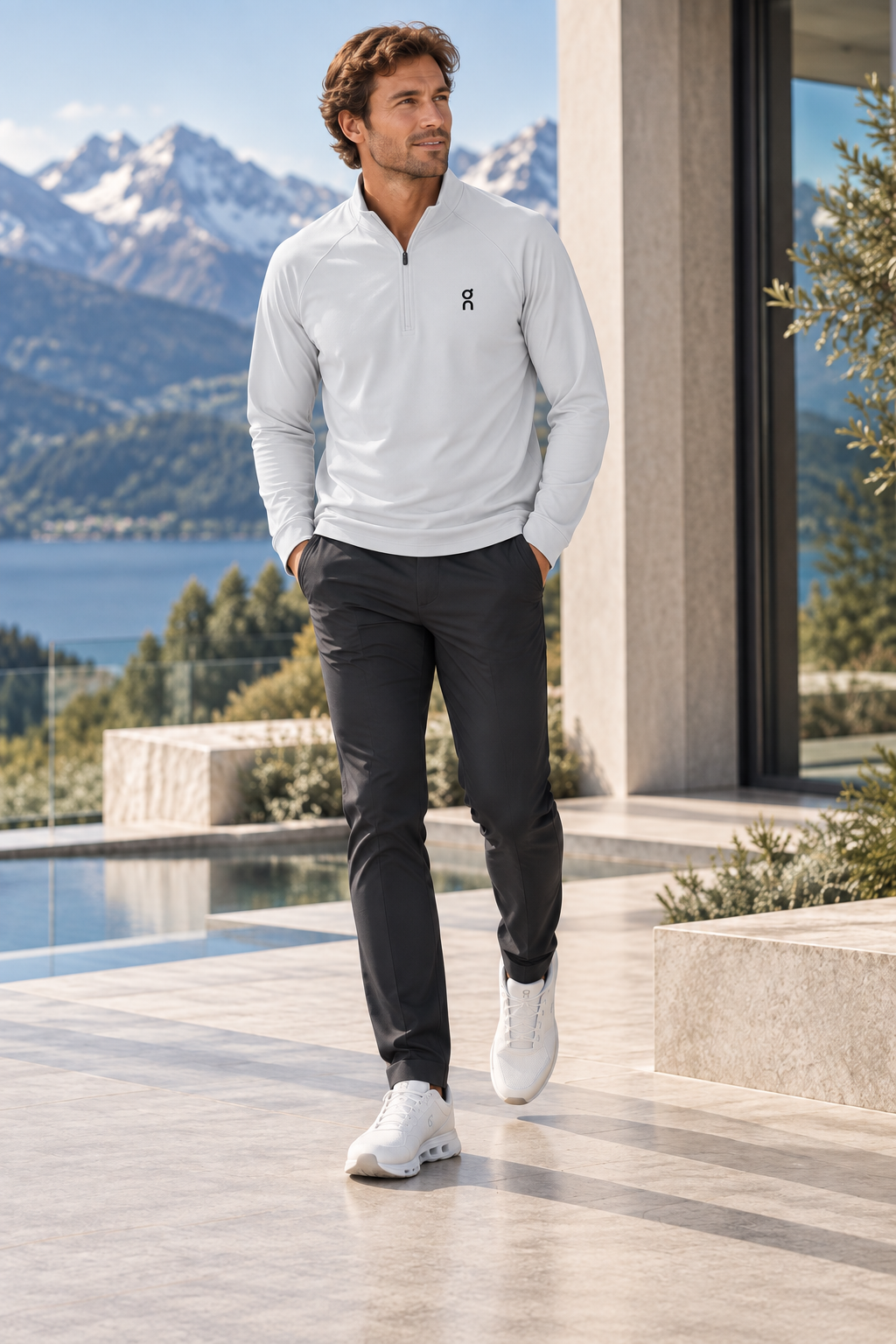 On Cloud Essential Quarter-Zip Performance Top