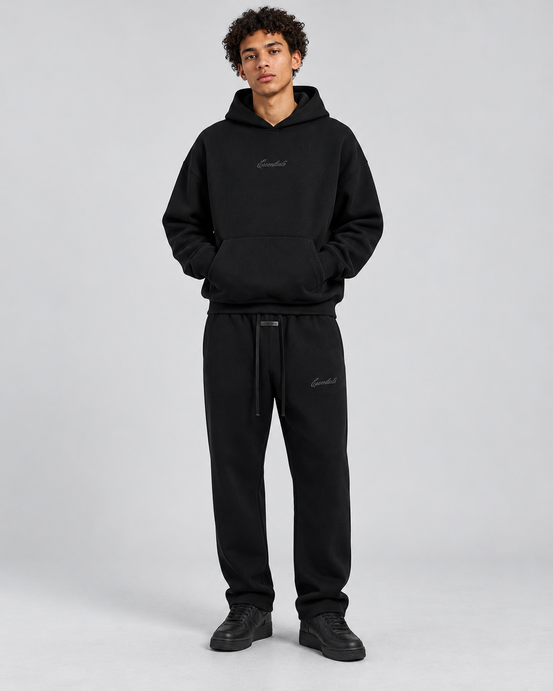 Essentials Script Logo Hoodie & Jogger Set