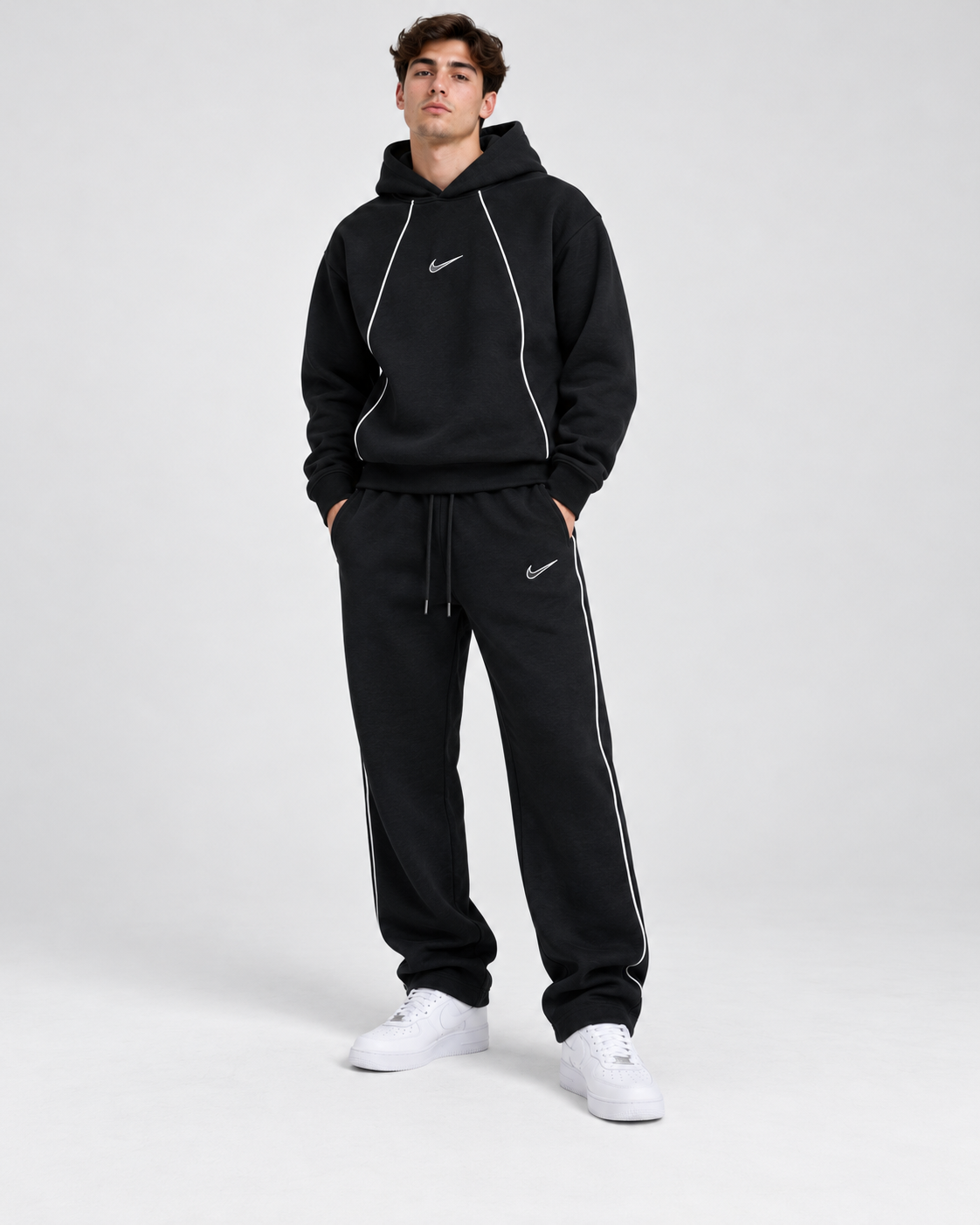 Nike NOCTA Piped Hoodie & Straight Leg Tracksuit Set