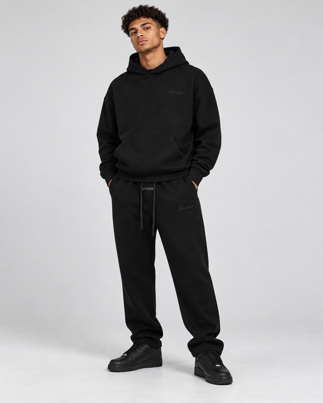 Essentials Script Logo Hoodie & Jogger Set 2